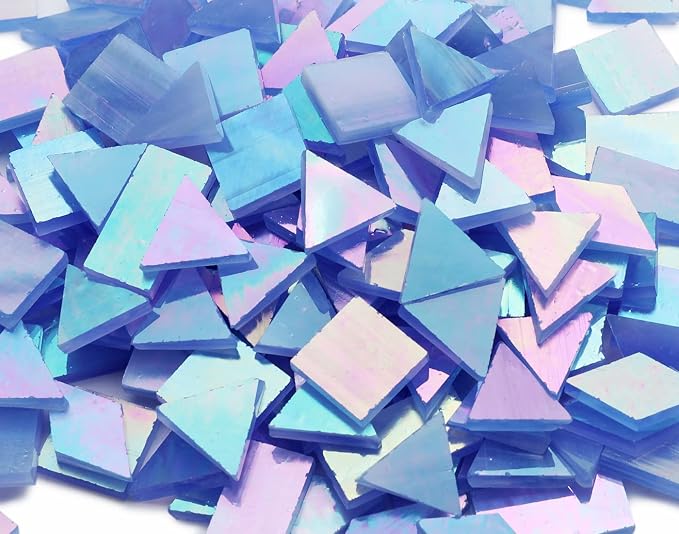 Iridescent Mosaic Tiles 200 Pieces Stained Glass Tile Pieces - Image 3