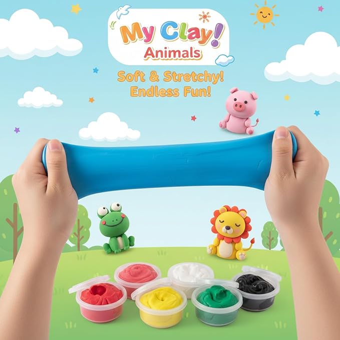 Air Dry Clay Kit, 5 Packs Modeling Clay Animals Kit - Image 2