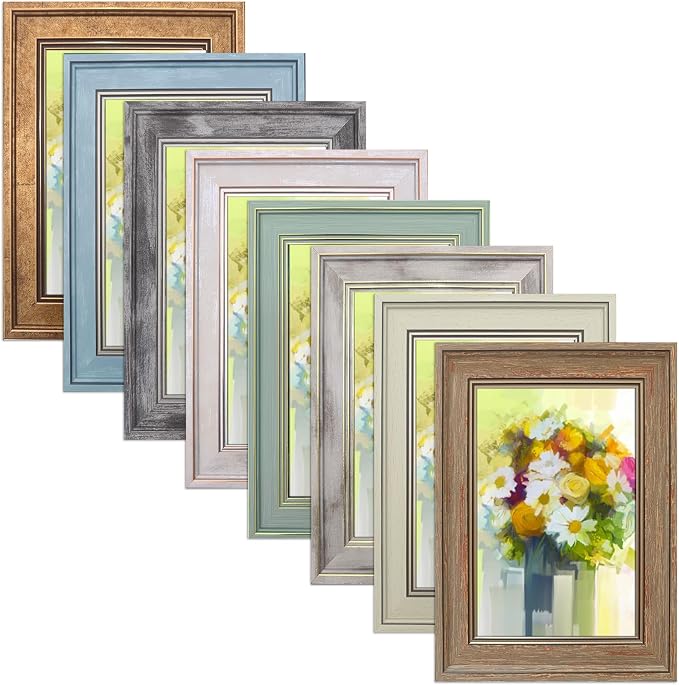 LUCKYLIFE 5x7 Picture Frame Set of 8, Rustic Farmhouse Picture Frames by LUCKYLIFE