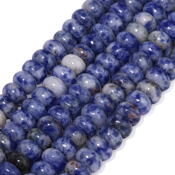 Songxi 5x8mm Natural Blue Sodalite Stone Rondelle Beads, Gemstone - Image 3