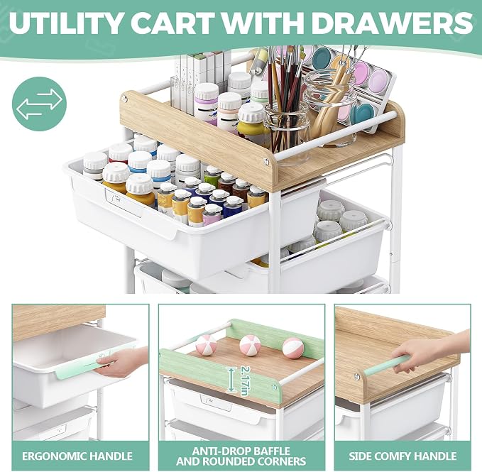 Rolling Craft Storage Cart - Image 5