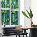 Original Hand Drawn Faux Stained Glass Window Film, Double-Sided Privacy Static by ChicSkin
