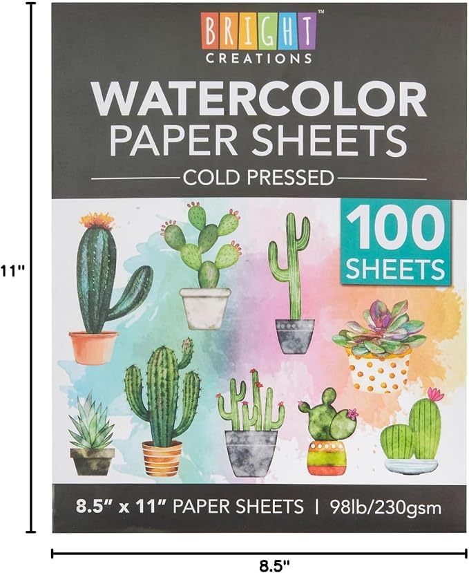 Bright Creations Printable Cold Pressed Watercolor Paper Bulk Pad - Image 8