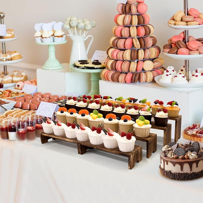 Yikaroeli Large Wood Display Risers Wooden Cupcake Stand Cake Stands Dessert - Image 2