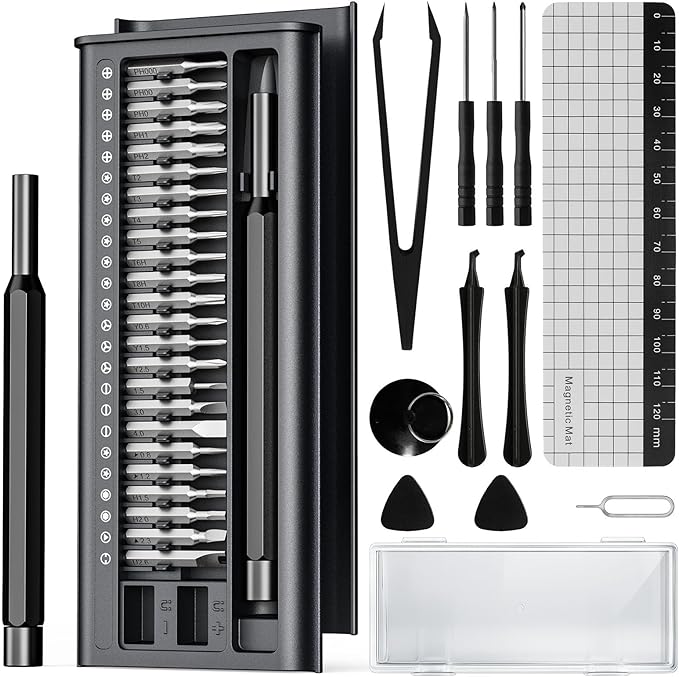 38-in-1 Precision Screwdriver Set,Mini Professional Magnetic Pads Tiny Repair Tool Kit for Macbook,Computer,Laptop,iPhone, PS4,PS5,Xbox, Switch,Eyeglasses,Watch,Ring Doorbell,Electronic,Gifts for Men