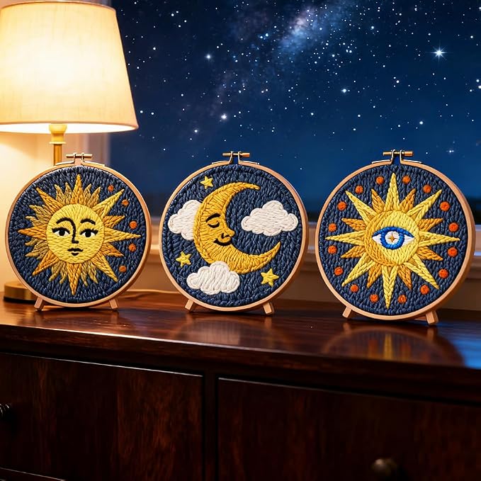 INFUNLY 3 Set Sun Moon Punch Needle Kits - Image 6