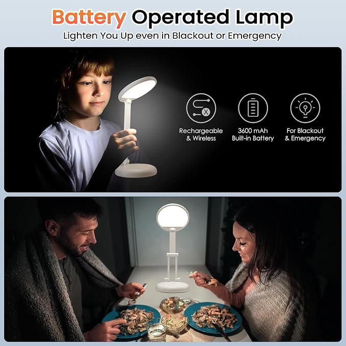 One Fire Rechargeable Table Lamp, Dimmable Cordless Lamp Desk Lamp - Image 10