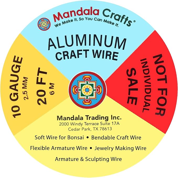 Mandala Crafts 10 GA Copper Silver Tone Combo Anodized Aluminum Craft Wire | - Image 3