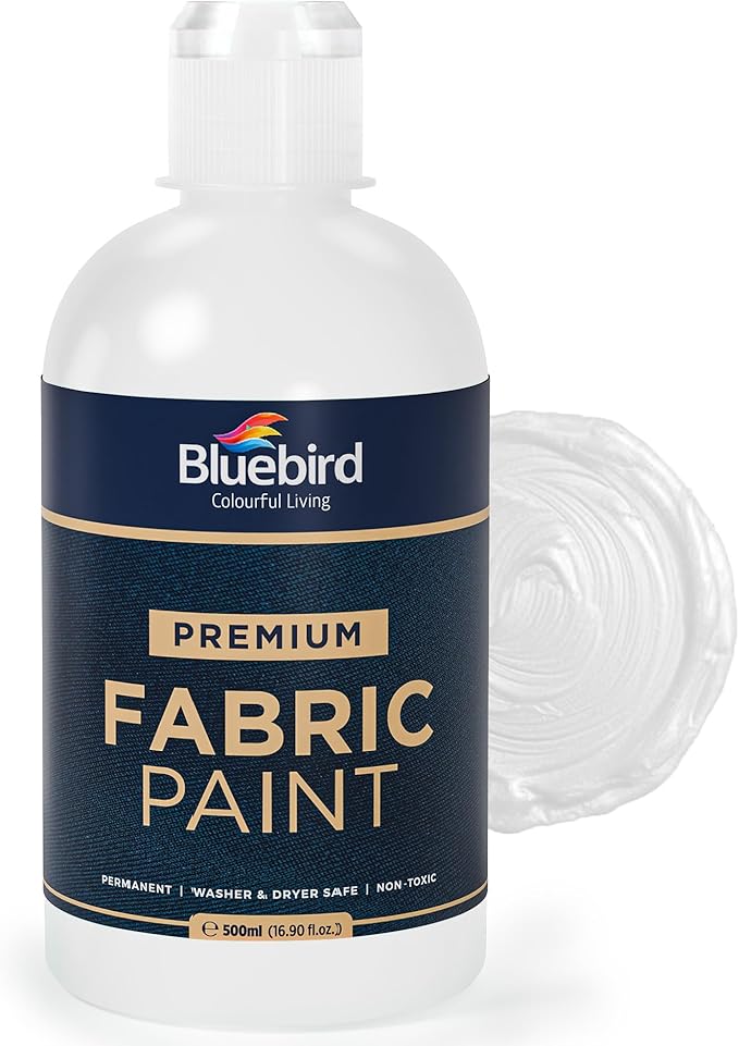 BLUEBIRD Fabric Paint, 16.9 Fl Oz, Permanent Fabric Paints by BluebirdArts