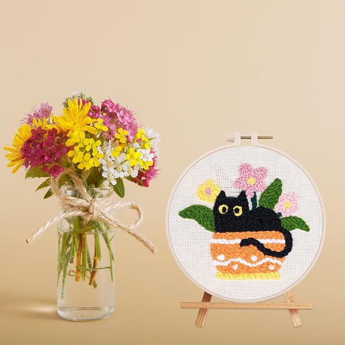 Louise Maelys Cat Plant Pattern Embroidery Kit - Image 6