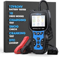 MA900 Battery Tester + OBD2 Scanner 2 in 1, 12V 24V 100-2000CCA Accurate & Instant Battery Health Diagnostic Tool with OBFCM Test I/M Test, Charging & Cranking Analyzer for Car, Motorcycle