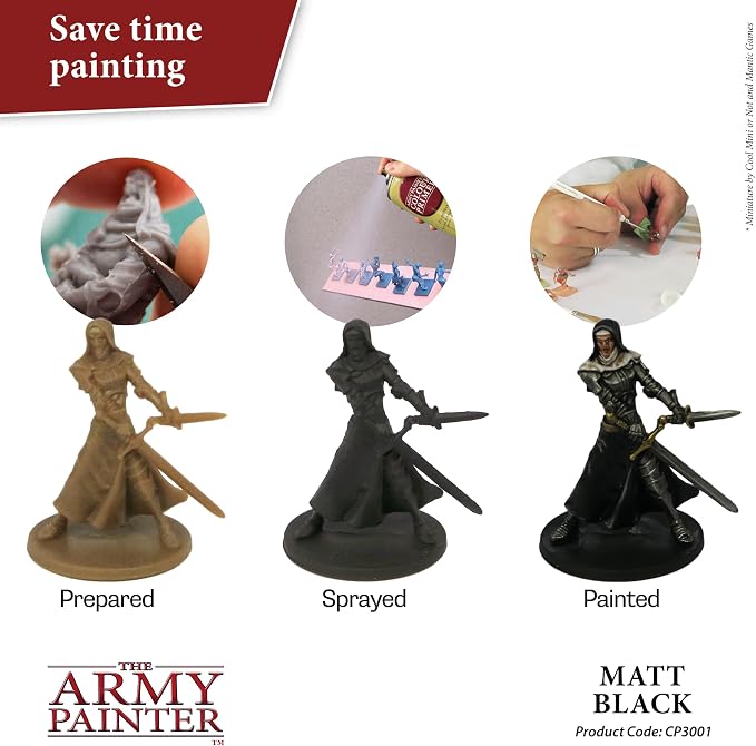 The Army Painter, Base Primer Matt Black, 400 mL Acrylic Spray Primer, Spray - Image 2