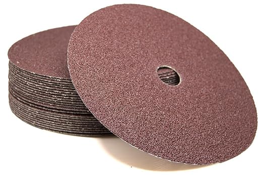 Benchmark Abrasives 7 Inch Sanding Discs Aluminum Oxide Resin Fiber Grinding Disc for Grinding, Stripping on Wood, Fiberglass, Steel, Metal, 7/8" Arbor Angle Grinder Sanding Disc, 25 Pack - 80 Grit