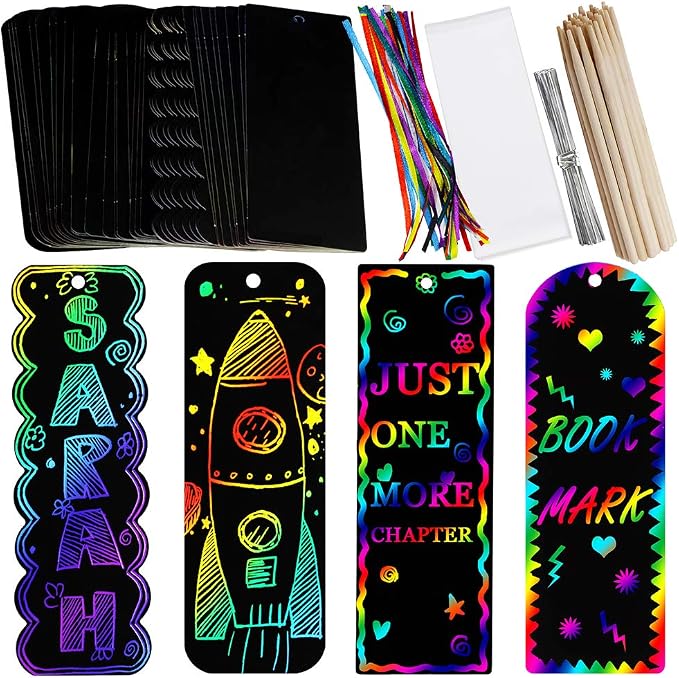 Supla 36 Sets 4 Style Magic Scratch Rainbow Bookmarks Making Kit by SUPLA