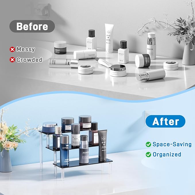 2 Packs Acrylic Display Stand Riser, 3 Tier Perfume Organizer Cupcake Stand | - Image 6