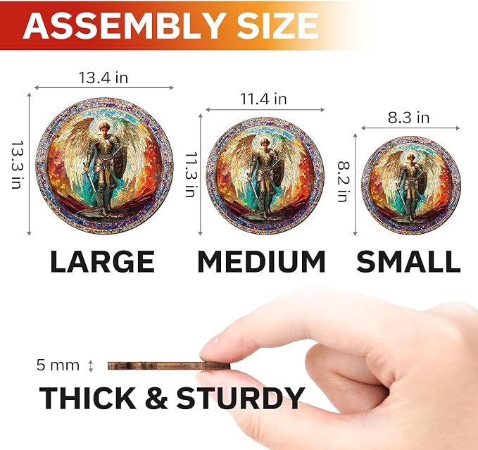 Jigfoxy Wooden Puzzles for Adults, Archangel Michael Wood Puzzles Adult - Image 5