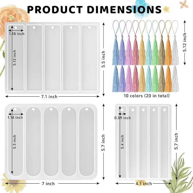 Bookmarks Silicone Mold for DIY Epoxy Resin Casting Crafts Making Supplies | - Image 2