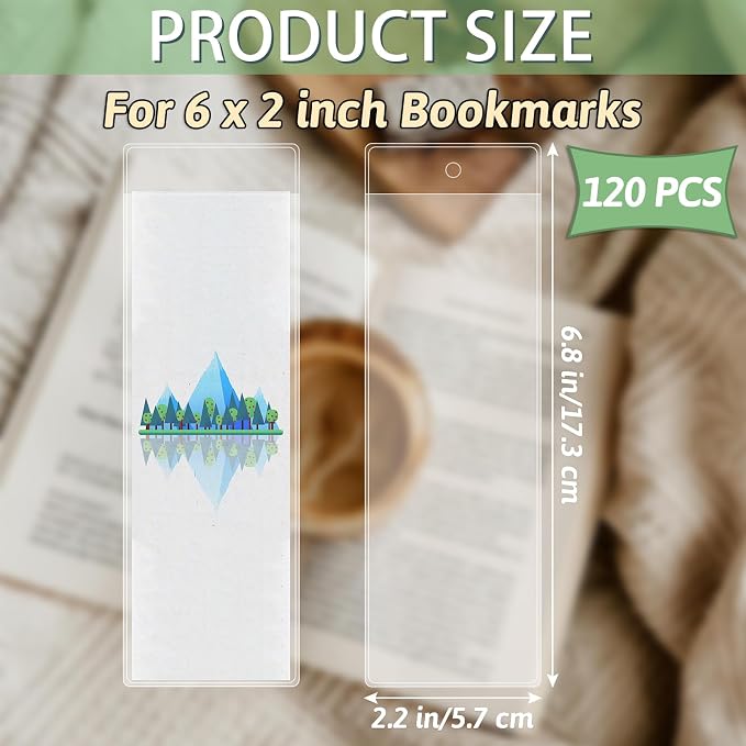 DSYIL 120 PCS Bookmark Sleeves Clear - Image 2