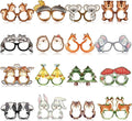 Pajean 32 Pcs Woodland Animal Decorations Eyeglasses Wild One Camping by Pajean