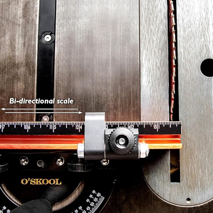 O’SKOOL Miter Gauge Extension Fence System with Standard Slot and Stop Holes,Telescoping Fence and Flip Stop
