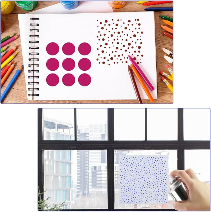 16 Pcs Circle Stencils for Drawing, Round Geometric Stencils Polka Dot Stencils - Image 7