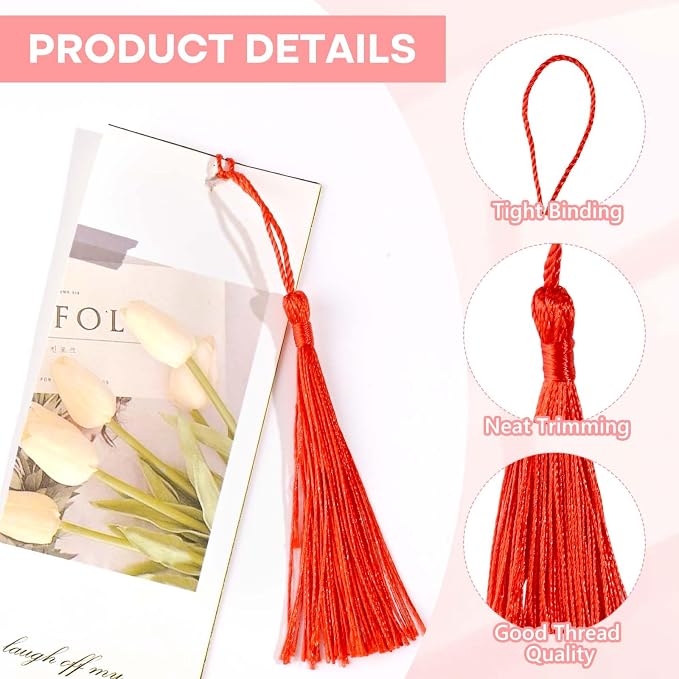 200pcs Bookmark Tassels Bulk 5 Inch Silky Soft Handmade Tassels - Image 3