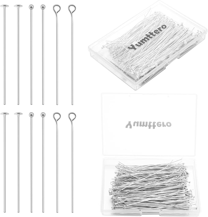 210 Pcs 70mm/2.76 Inch 21 Gauge Head Pins by Yumttero