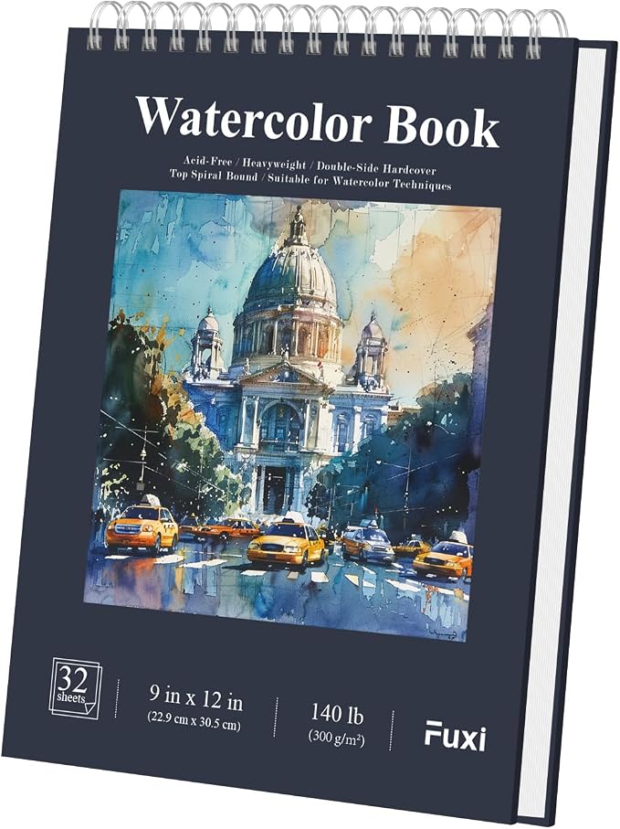 Watercolor Sketchbook 10"x12", 32 Sheets Water Color Paper, 140lb/300gsm by SketchBook