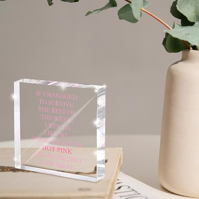 If I Survive This Week Hot Pink Straitjacket Desk Sign - Image 4