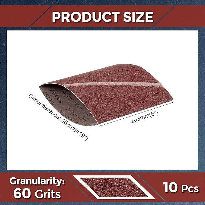 5 Pcs Sanding Belts 8 x 19 Inch 60 Grit Aluminum Oxide Abrasive Sandpaper for Belt Sander Metal Grinding Wood Working Weld Rust Removal
