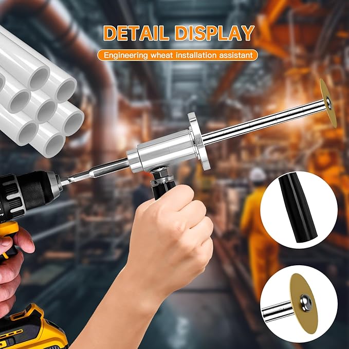 Inside Pipe Cutter for PVC Pipe, Inside Pipe Cutter, Stainless Steel Plumbing Internal Plastic Hose Cutting Tool with Grit Cutting Wheel & Handle 7" Adjustable Cut Depth