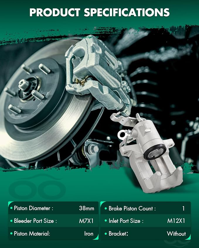 SCITOO 343644 Rear Left Disc Brake Caliper Assembly Without Bracket For Audi For A3,For Volkswagen For Beetle/For Eos/For Golf/For Jetta