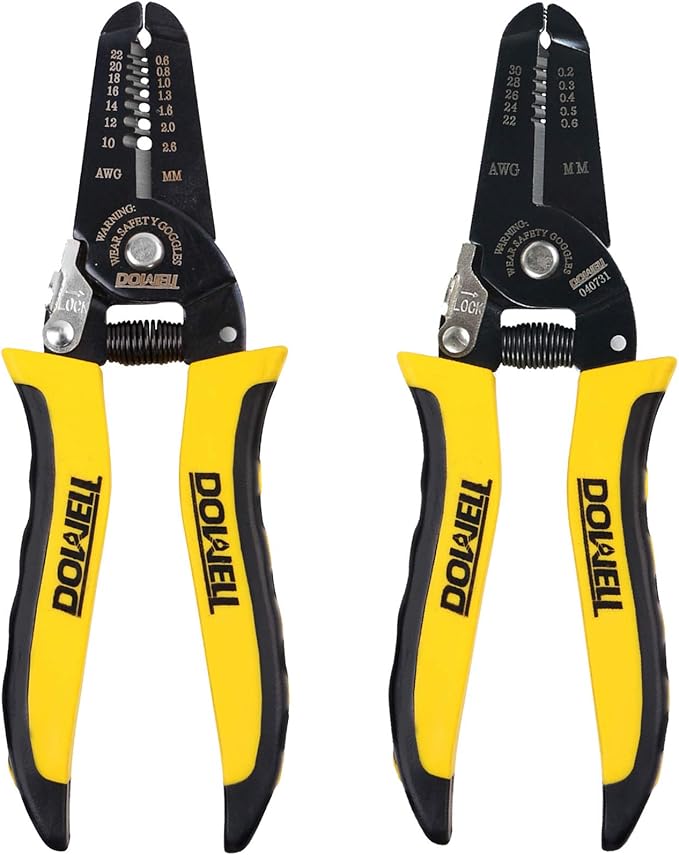 DOWELL 10-22AWG+22-30AWG Wire Stripping Tool Wire Stripper Cutter Pliers Tool Multi-Function Hand Tool for Electrician 2-Piece
