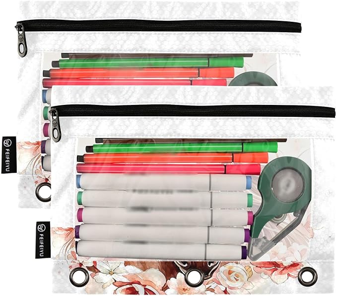 Custom Brown Horse Flower Pencil Pouch - Image 2