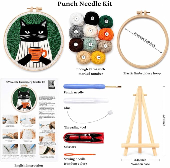 CELCRAFTIQUE Punch Needle Kits for Adults Beginner, Tool - Image 4