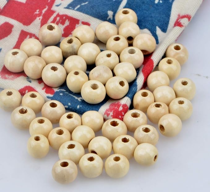 AD Beads Wood Spacer Loose Wooden Craft Beads Big Hole Beads Assorted - Image 2