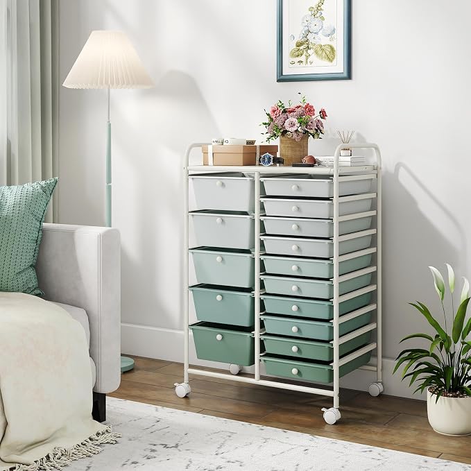 BECOMFORT 15-Drawer Rolling Cart - Image 9