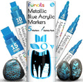 5 Metallic Acrylic Blue Paint Pen by Funcils