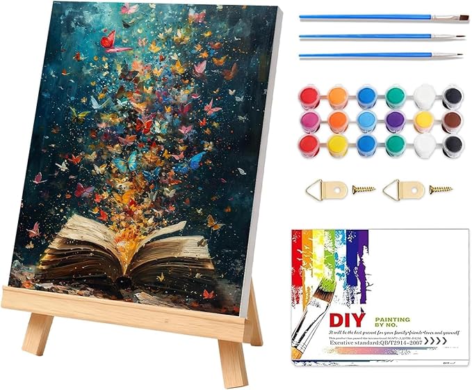 Butterflies Book Paint by Number Framed by PHANTASYART