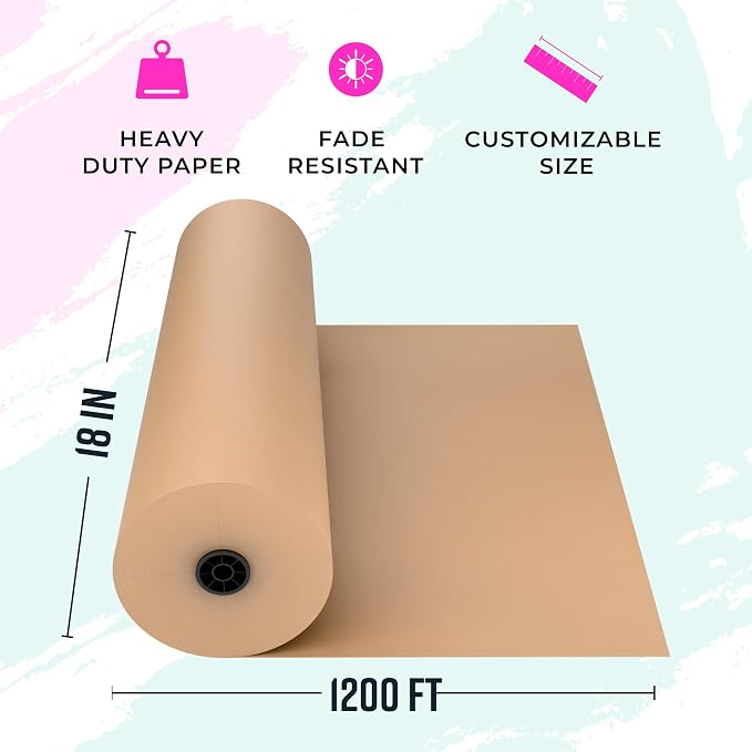 Bryco Goods Brown Packing Paper Roll 18" x 14, Eco-Friendly Void Fill - Image 2
