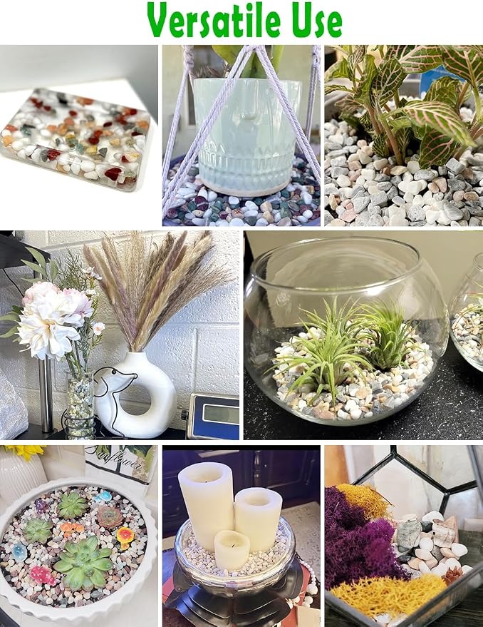 Natural Decorative Pebbles Rocks Polished Tterrarium Gravel White Stones - Image 6