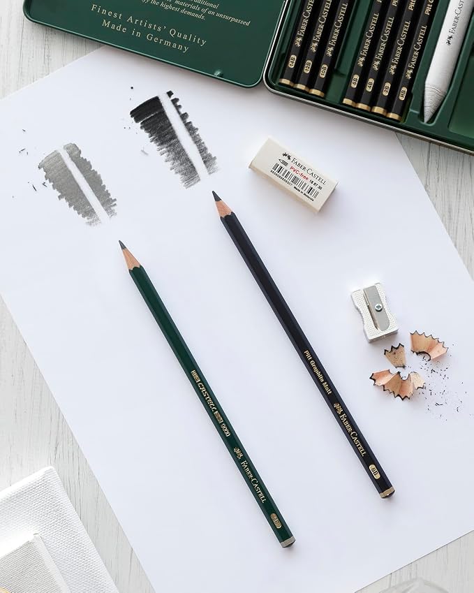 Faber-Castell Pitt Graphite Matte Pencil Set, Sketching Set of 4 Graphite - Image 3