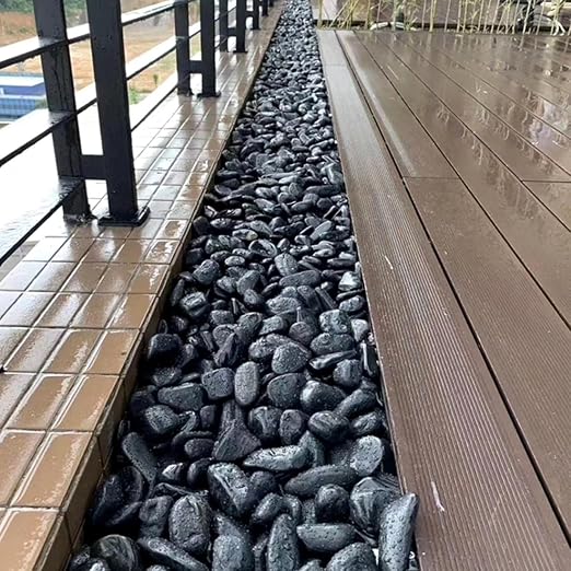 YISZM 20lbs Black Pebbles for Landscaping, 2-3 Inch High Polished Natural Large - Image 4