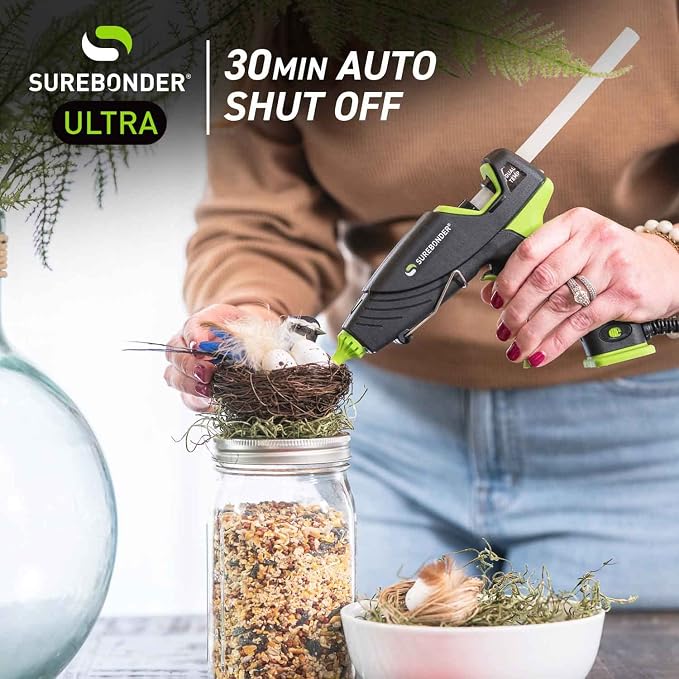 Surebonder Auto Shut Off Hot Glue Gun, Dual Temperature, Full Size, 1.5X Power - Image 5