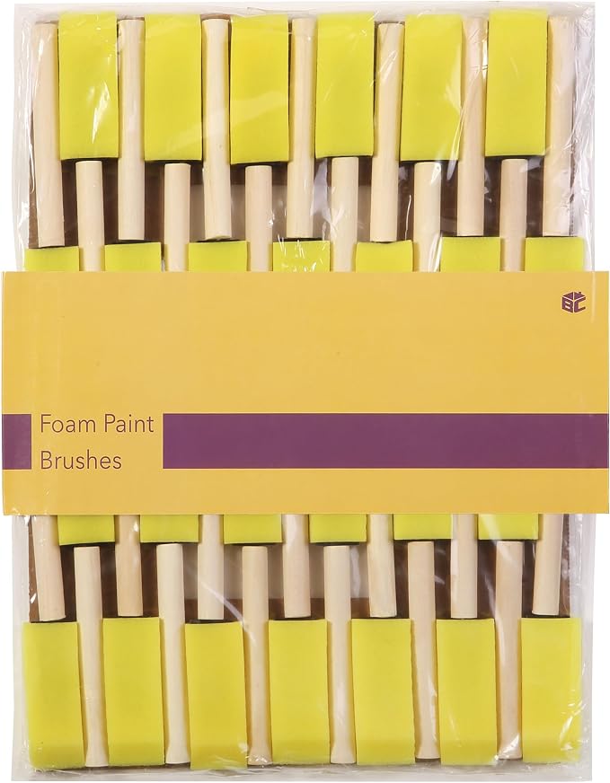 Bates- Foam Paint Brushes with Wood Handle, 1 Inch, 26 Pack, Sponge Brushes - Image 7
