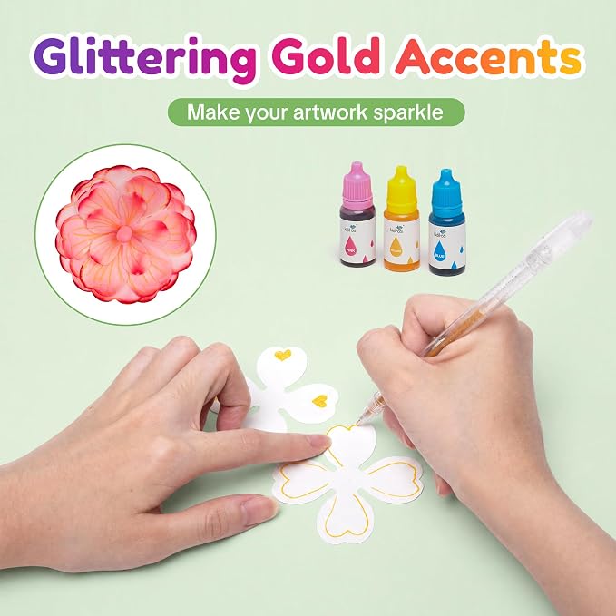 Kiditos Magic Flower Craft Kit for Girls, DIY Color Changing Flower Bouquet - Image 3