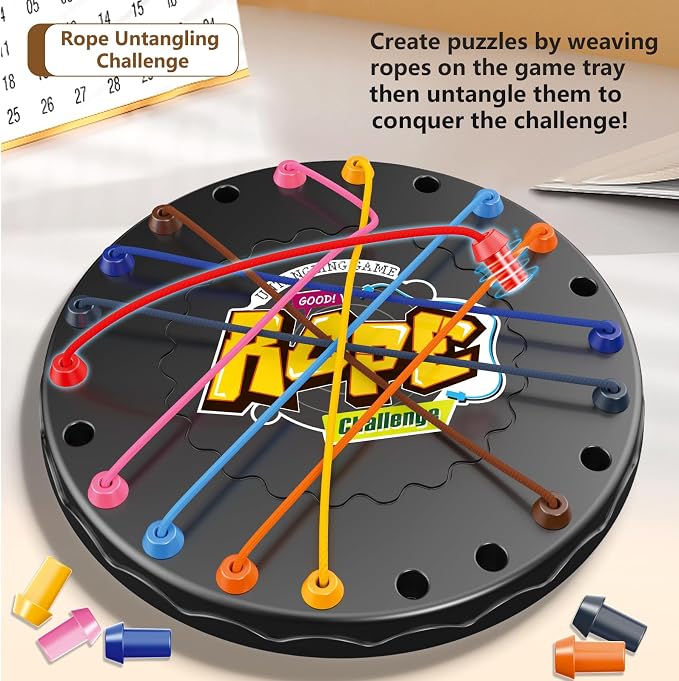 lartoys Rope Untangling Puzzle Game, Mini Travel Size Educational Strategy - Image 2