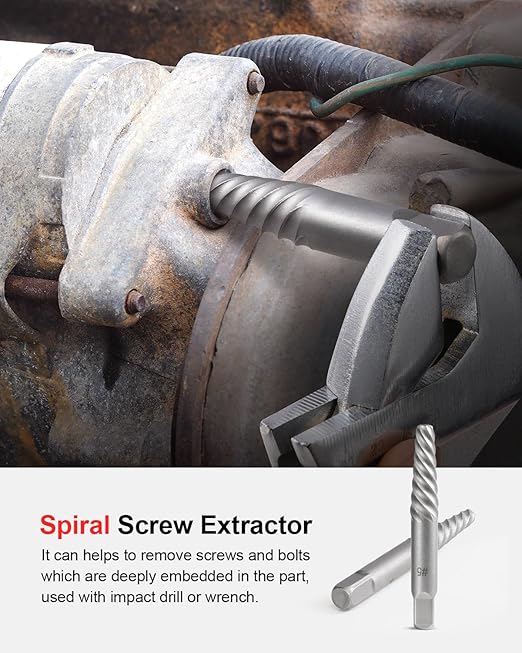 Kolvoii Screw Extractor Set & Bolt Extractor Kit, Left Hand Drill Bit Set, 54 Pcs Multi-Spline Bolt Remover Tools, for Removing Broken, Stripped Bolts, Screws, 35#CR-MO 6542/4341 HSS Steel Cobalt