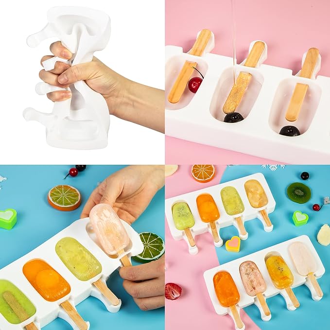 Ozera 2 Pack Popsicles Molds, Silicone Oval Cakesicles Cake Pop Molds Set | 4 - Image 3