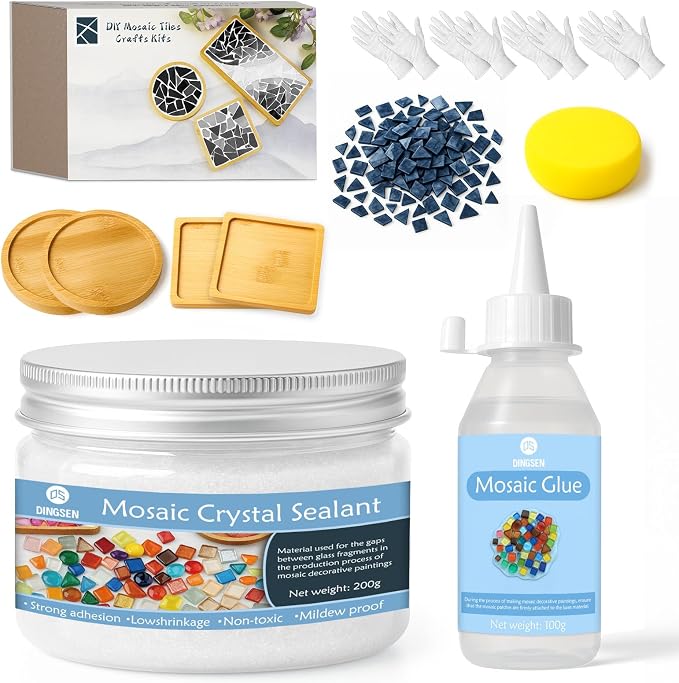 DINGSEN 4Pcs Mosaic Coaster Kit, by Unknown